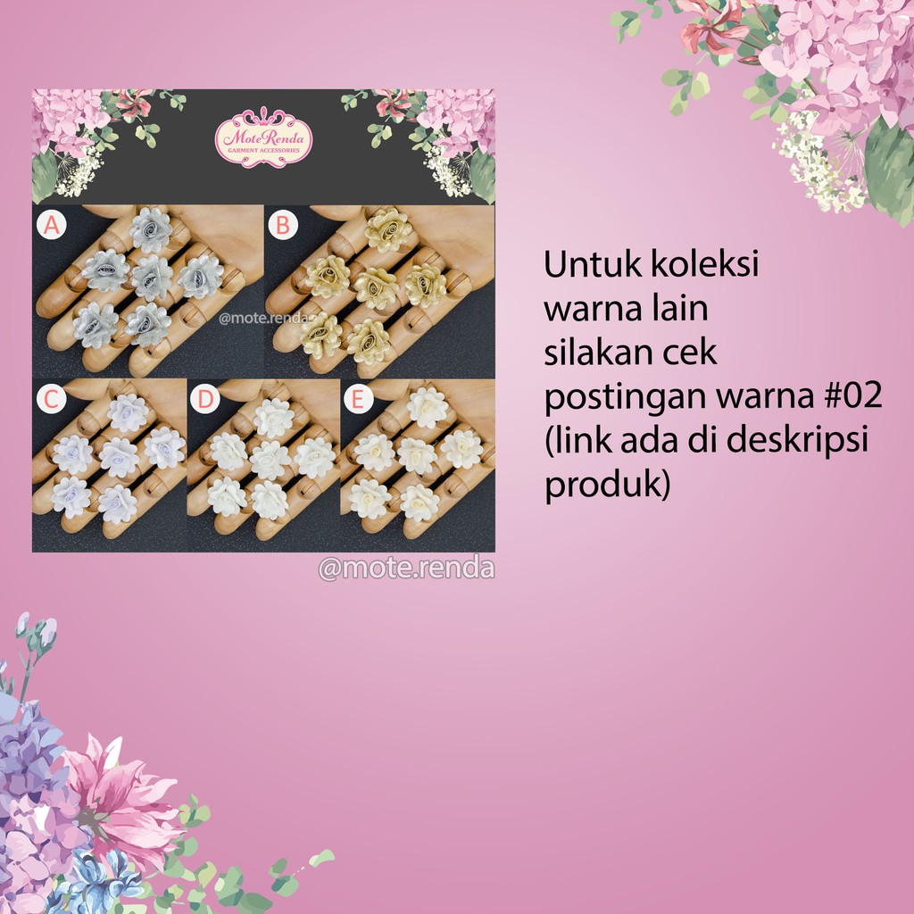 Bunga leony, lebar 2.5cm (harga per 6pcs) kode 7VVE25