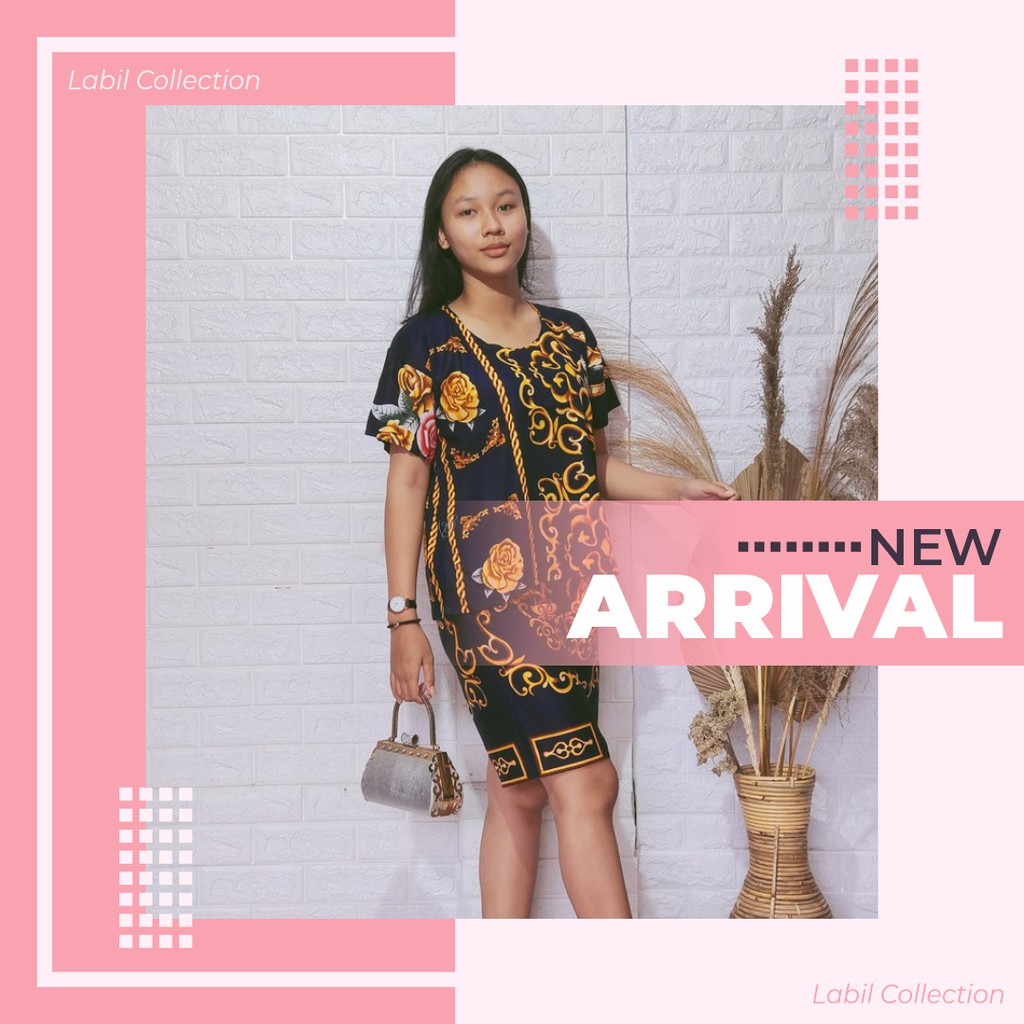 BABYDOLL BALI CELANA PENDEK MOTIF KEMBANG SEPATU