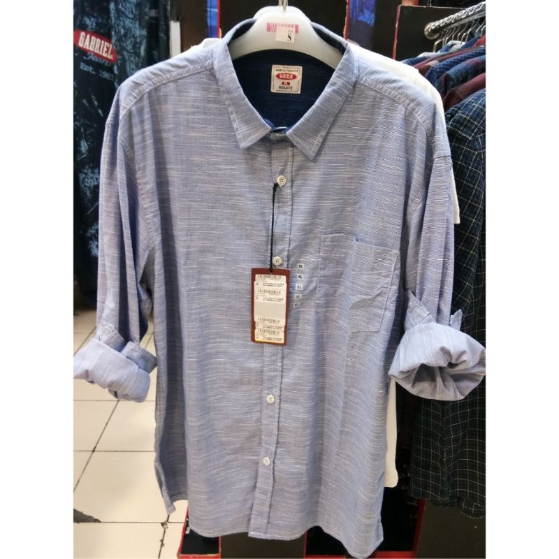 Gabrielle jeans original mens MB03353RV Kemeja lengan panjang pria katun berkantong