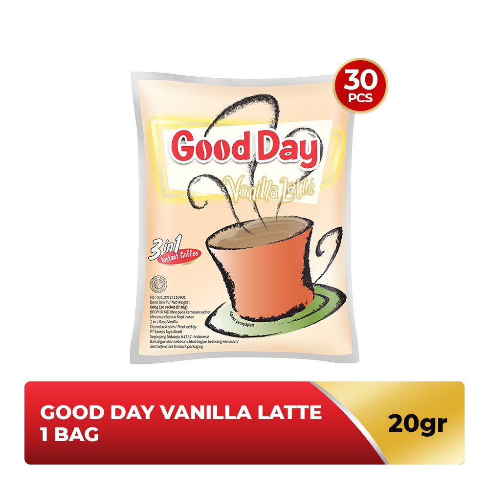 

GOOD DAY Vanilla Latte 1 Bag (30 x 20 gr)