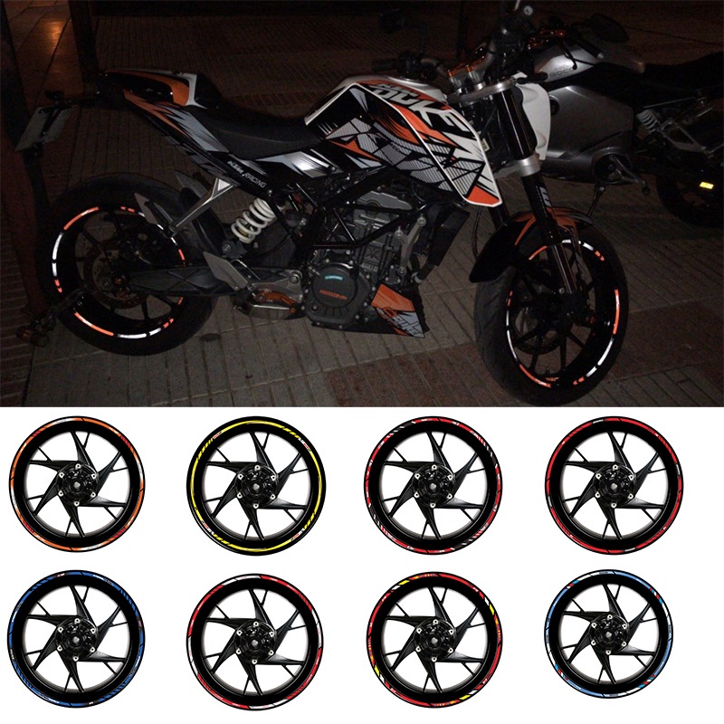 16 pcs Stiker Strip Reflektor Untuk Dekorasi Velg Motor YAMAHA BMW SUZUKI HONDA Bridgestone 93 #