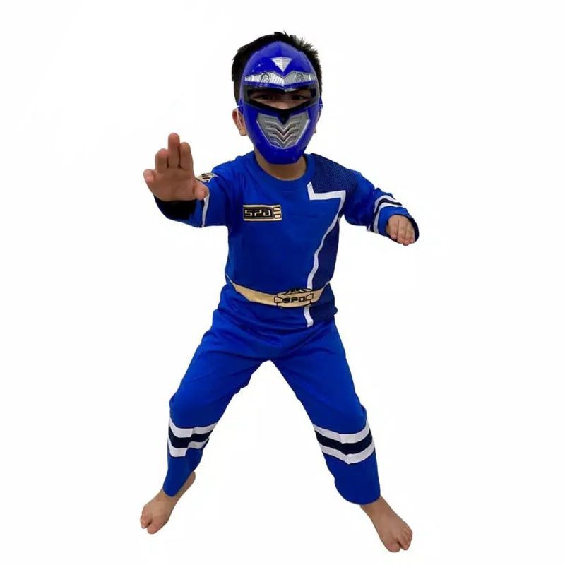 KOSTUM BAJU ANAK POWER RANGERS BIRU UNTUK ANAK 2-10 TAHUN BISA COD