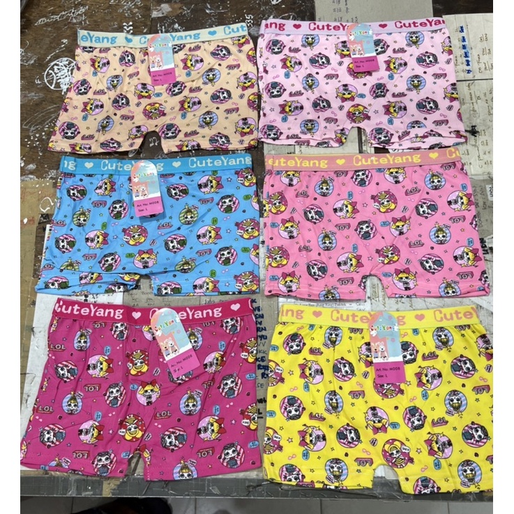 (6pcs) Celana dalam boxer anak perempuan cuteyang helo kitty