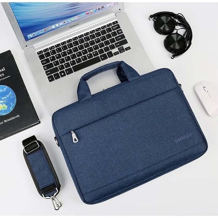 Tas Laptop Selempang Package Briefcase Waterproof Size 11 12 13 m1/m2  inch navy