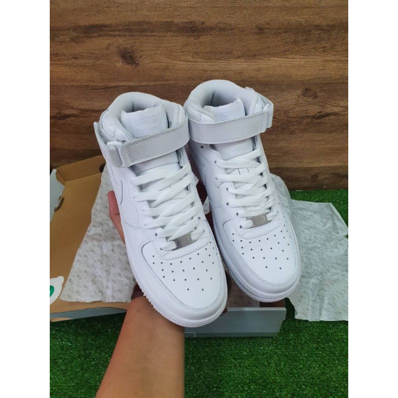sepatu nike air force 1 mid triple white original