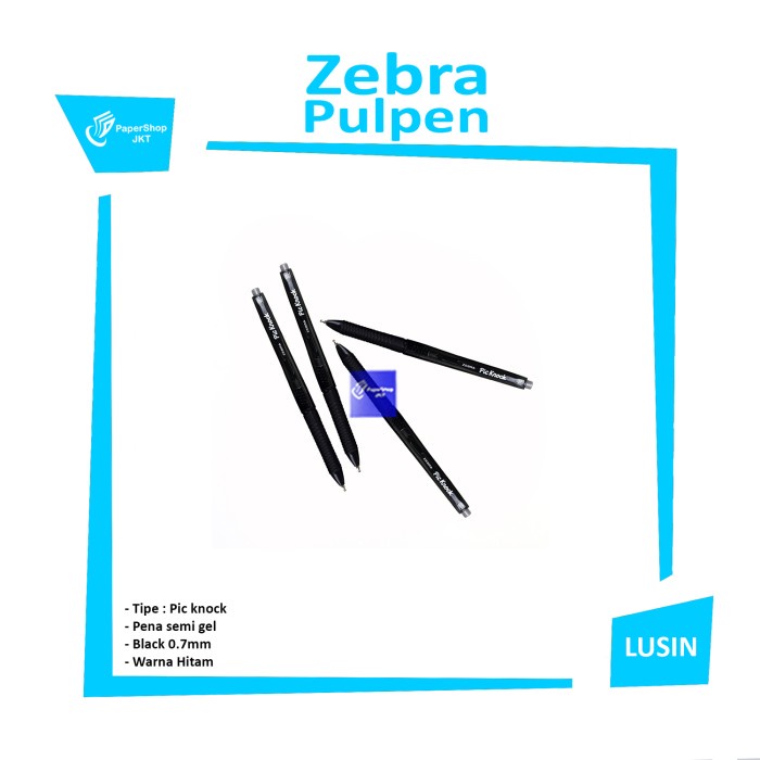 

CODES0X-85 ZEBRA. PENA SEMI GEL PIC KNOCK 0.7mm. - Hitam ( Perlusin )
