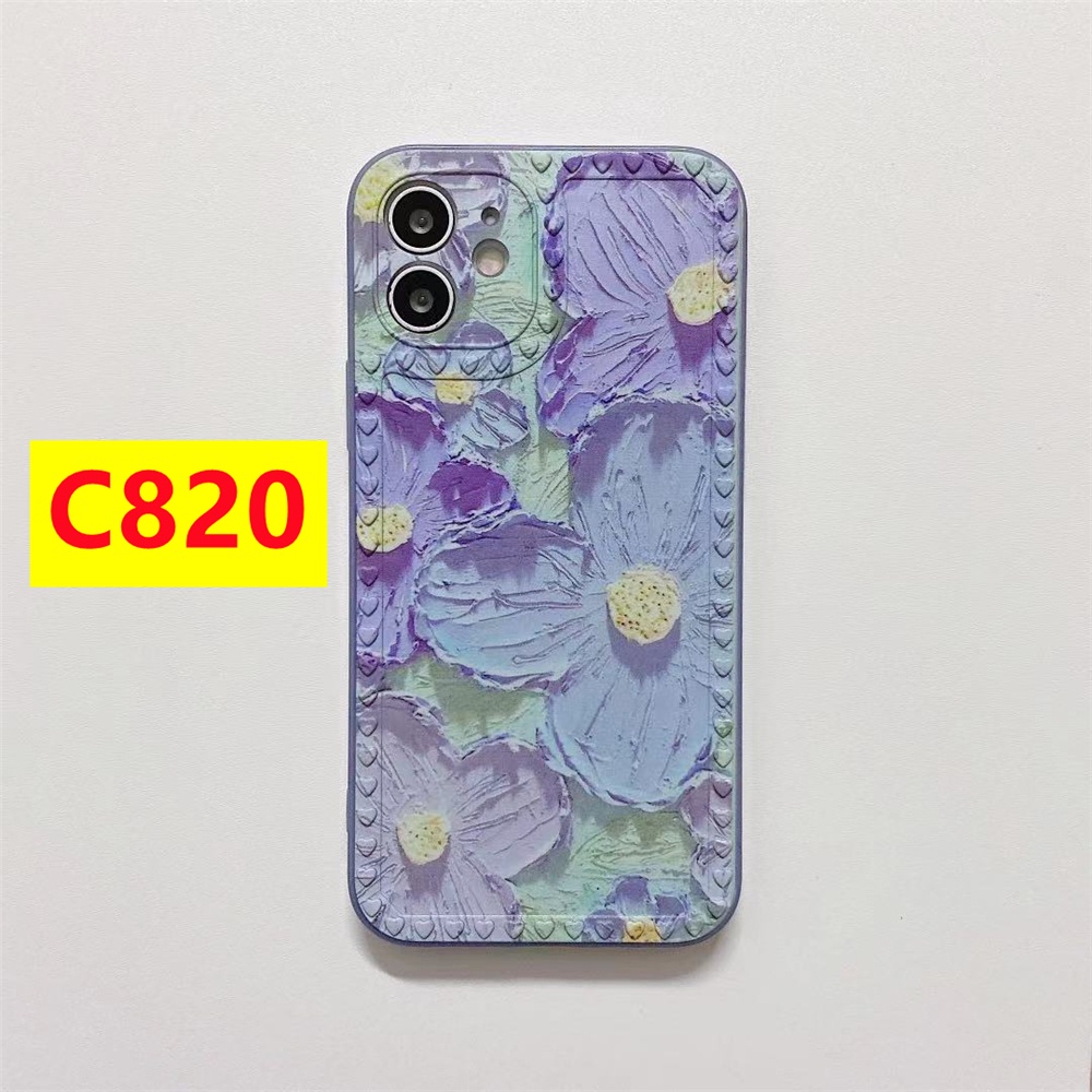 Flower Love Frame Soft Case OPPO A16 A15 A15S A55 A54 A74 A93 A94 4G A9 A5 A31 2020 A52 A92 A5S A7 A12 A12E A11K A3S Realme C1 Reno 4F 5F F17 F19 F9 Pro Lite-C820