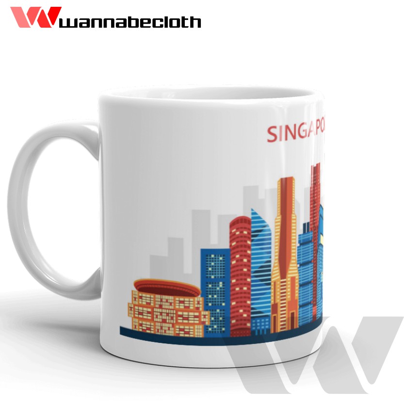 Gelas Singapore Asia Mug Singapura Mug Singapore Asia Souvenir Singapore Asia Mug World City Singapo