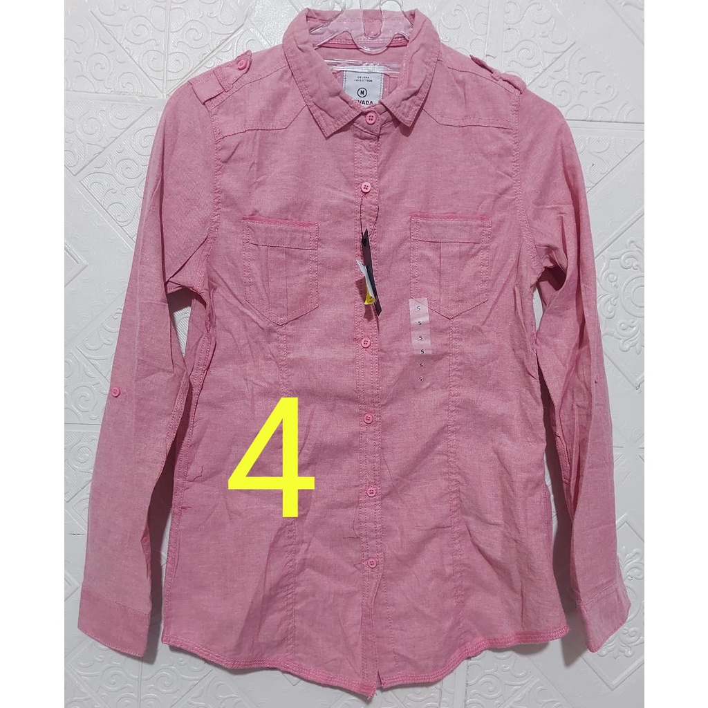 S/L/XL-NEVADA/Kemeja Wanita LENGAN PANJANG/Polos-3