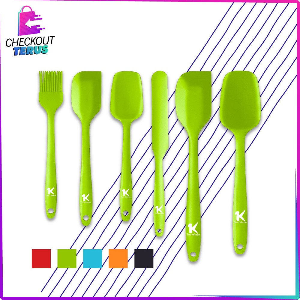 CT C276 Spatula Silikon Tahan Panas Set 6IN1 Kitchen Utensil Set Peralatan Dapur Lengkap Sutil Silicone Set Kitchen Tool