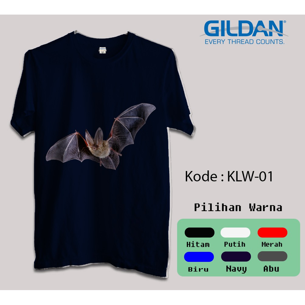 Kaos Gildan Softstyle - Animal, hewan malam, Kelelawar, Kalong, Bat