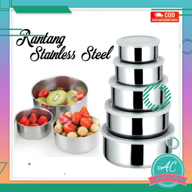 Panci Rantang makan beranak stainless steel 5 susun tempat makanan fresh rice box manci kotak nasi sayur