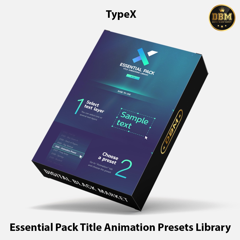 TypeX - Essential Pack Title Animation Presets Library - After Effect (Extension)