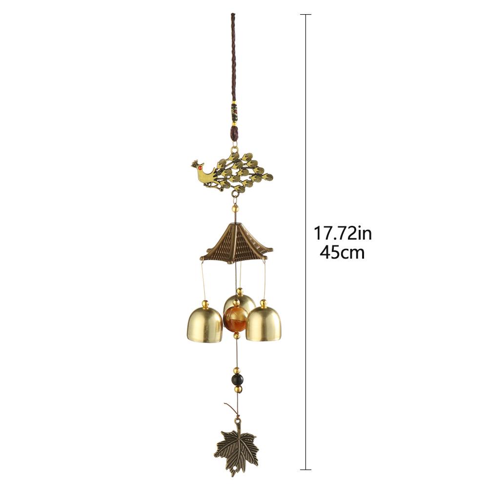 Chookyy Retro Metal Wind Chime Hadiah Dekorasi Rumah Merak Kylin Tower Keberuntungan Charms