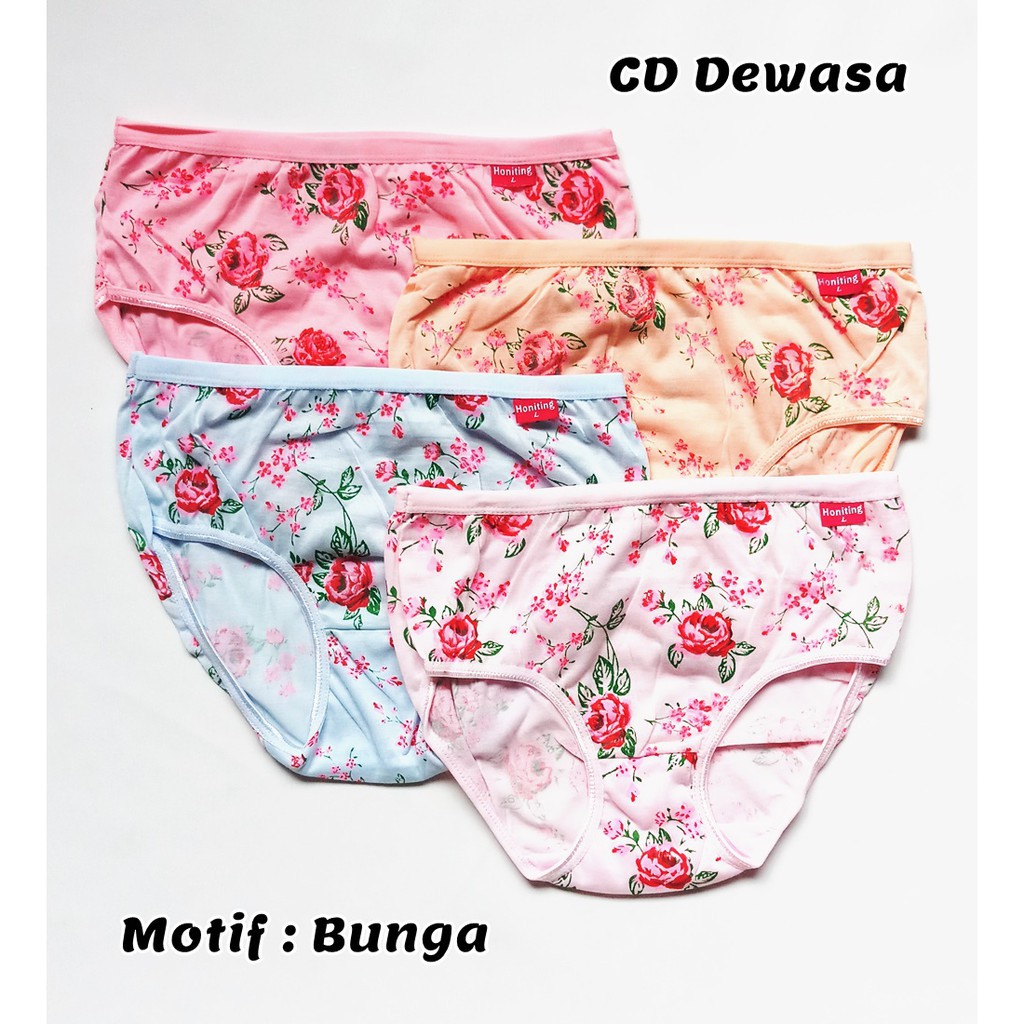 Celana Dalam Wanita Honiting Katun Murah Motif Bunga Size L,XL,XXL