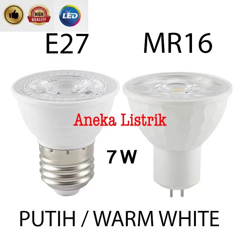 LAMPU HALOGEN SPOTLIGHT LED 7WATT FITTING E27 7 WATT COB SOROT 7W LAMPU SPOT LIGHT TUSUK 5W HOLOGEN
