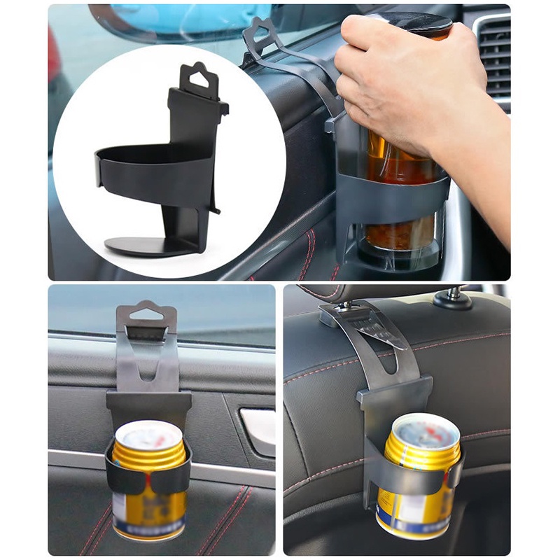 Bracket Stand Holder Botol Minum Multifungsi Adjustable Warna Hitam Untuk Kaca Belakang Kursi Mobil