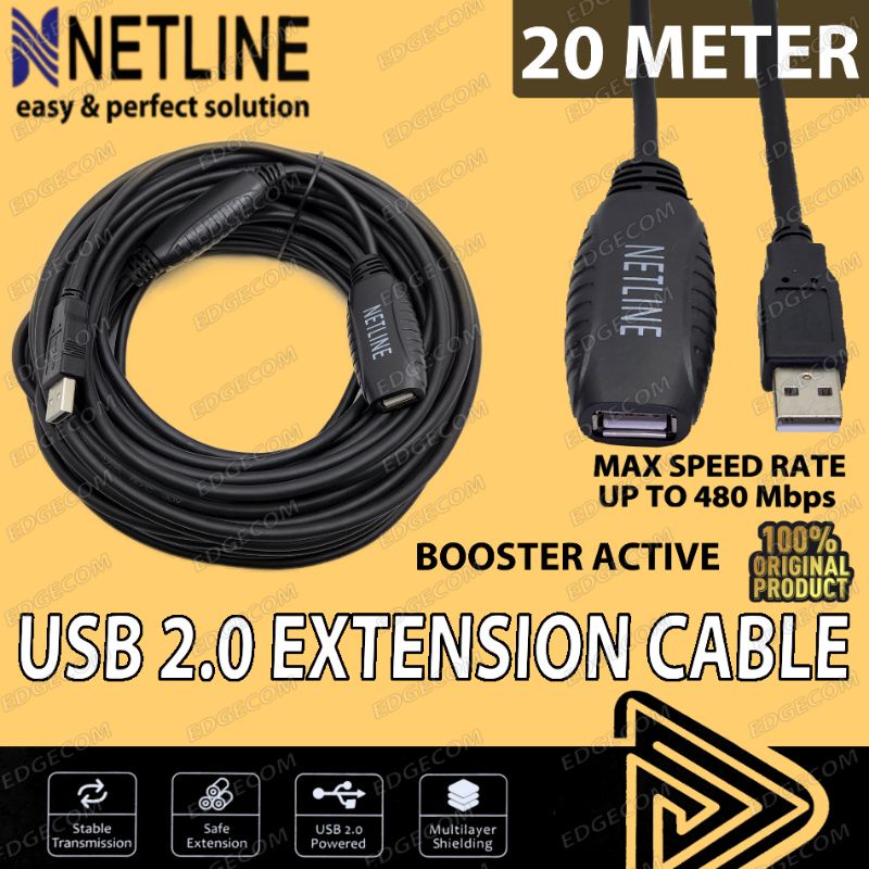 NETLINE Kabel USB 2.0 Extender Aktif / Extension Aktif 20 Meter