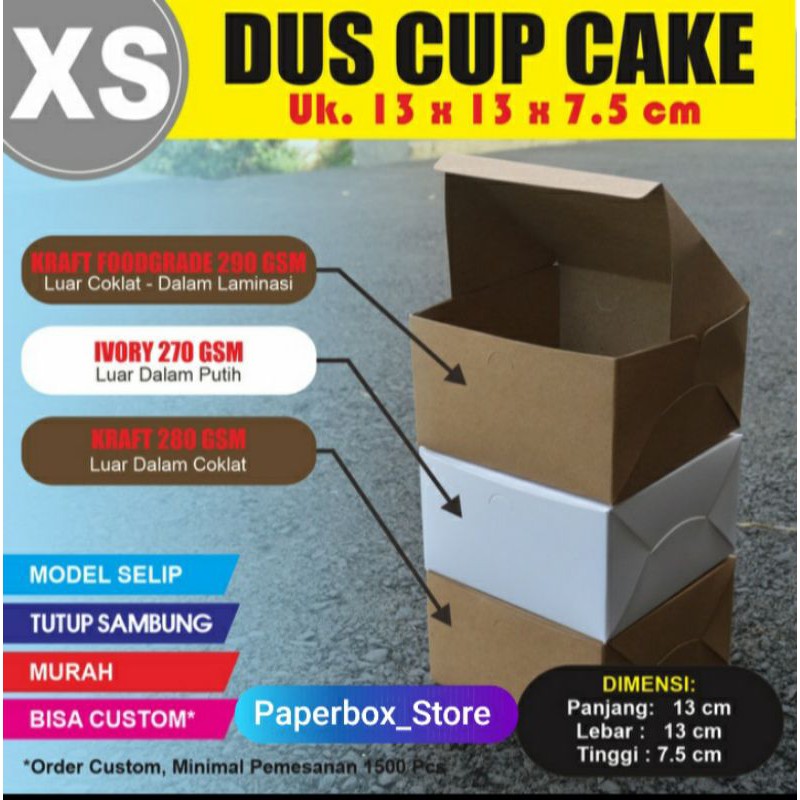 

Kotak Dus Box Snack Cup Cake Pudding || DNXS || 13x13