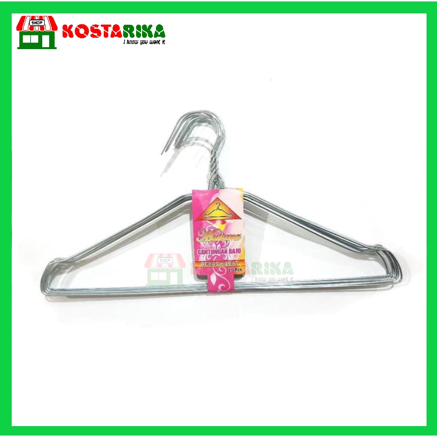 Hanger Kawat STAINLESS Gantungan Baju ISI 10 PCS Hanger Baju