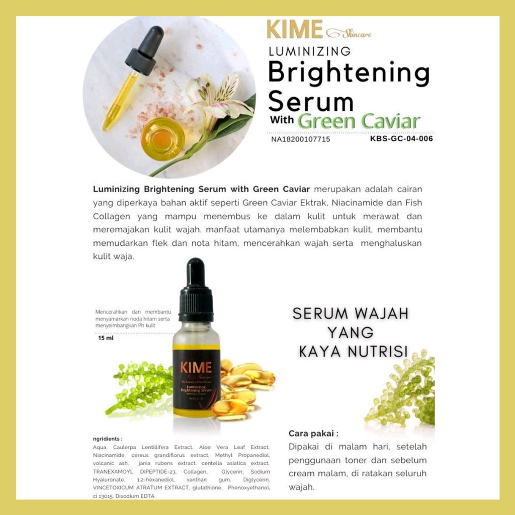 [ BPOM ] Serum Wajah Brightening Originial 100% !!