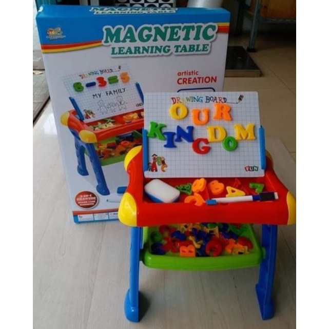 Mainan edukasi magnetic learning table meja belajar bermagnet