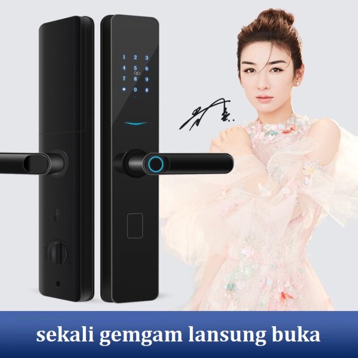 [WS] Handle kunci pintu elektronik Smart Door Lock Cerdas Sandi Sidik Jari