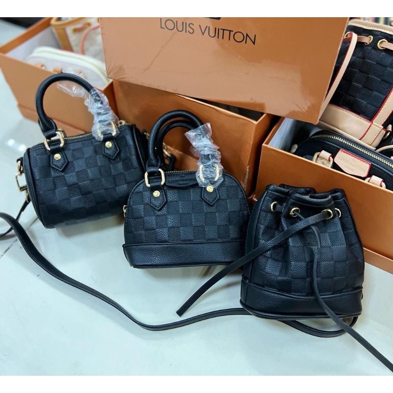 tas fashion import slingbag LV mini set 3in1 free box