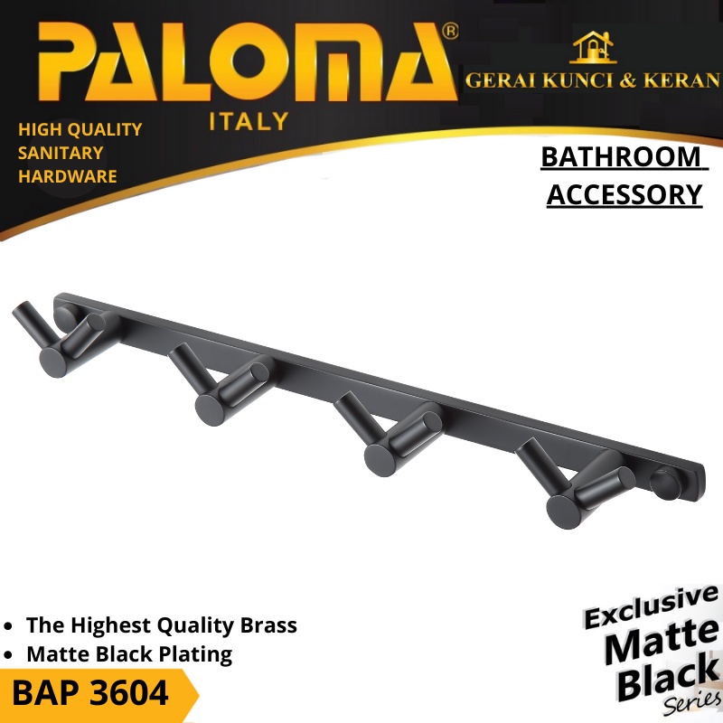 PALOMA BAP 3604 Kapstok Gantungan Baju Handuk Rak Hanger Mandi 8 Kait