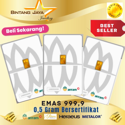 LOGAM MULIA EMAS ANTAM 0.5 GR CERTIEYE PRESS BERSERTIFIKAT TERMURAH