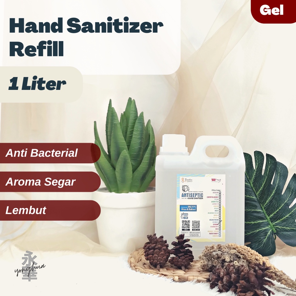 Hand Sanitizer Gel 1 Liter Kemasan Jerigen Refill Aroma Bibit Parfum Premium Wangi Segar Harum BBW