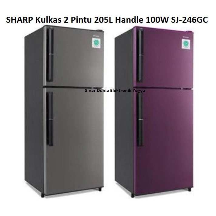 SHARP Kulkas 2 Pintu 205L Nano Deodorizer 100W SJ-246GC SJ246GC 246GC