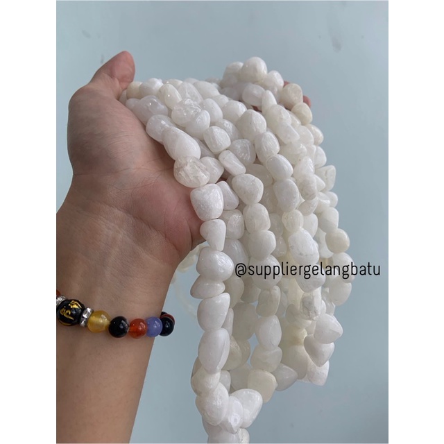 KERIKIL BESAR Batu white agate 2cm kalimantan pilihan putih agatis