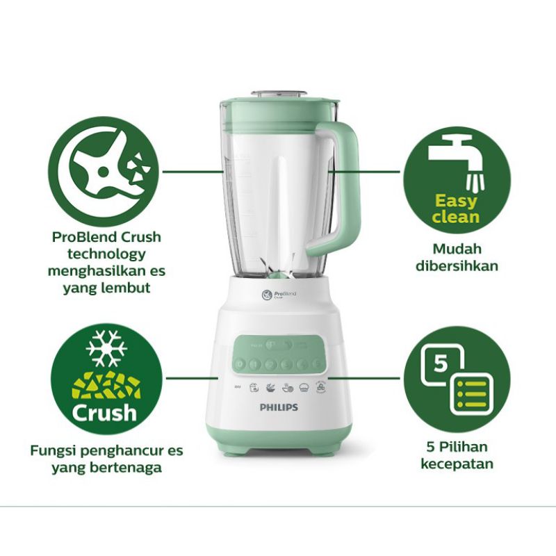 Blender  philips hr2221 plastik 2liter  hijau abu merah New,Garansi resmi + Bonus