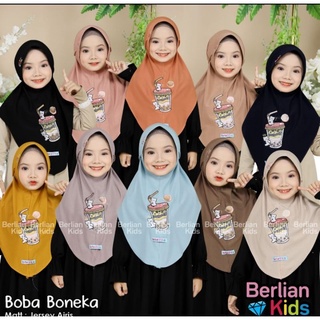 jilbab anak boba / hijab anak bergo anak boba /boba kuda foni tali kepang