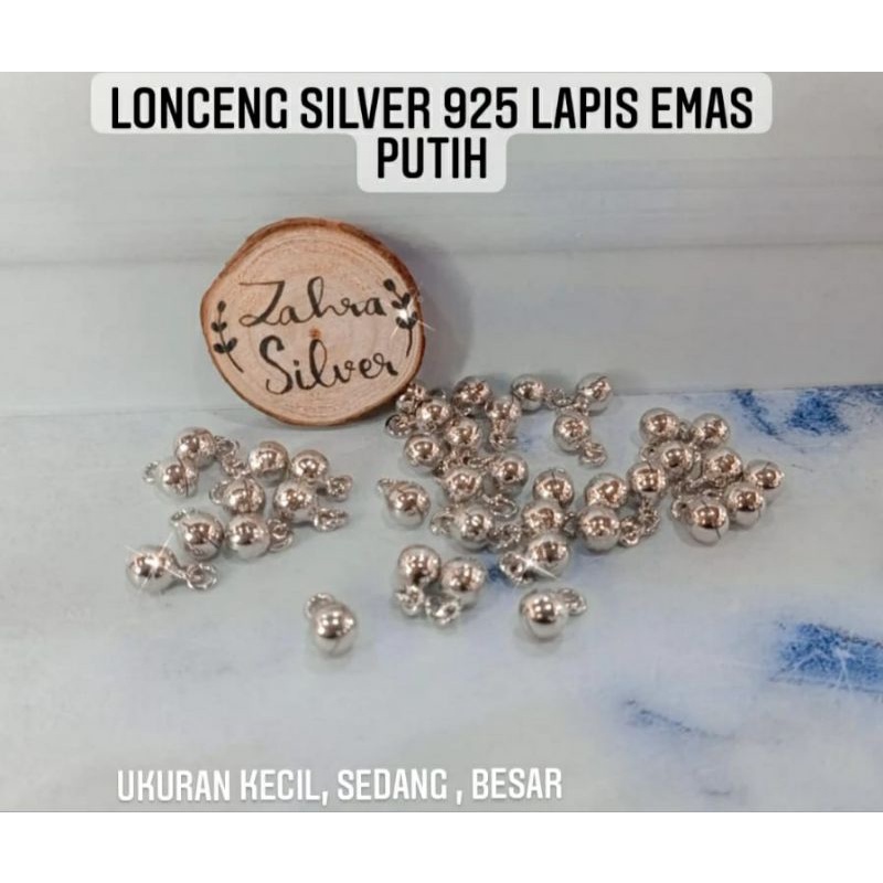 Lonceng PERAK Asli Silver 925 Lapis Mas Putih