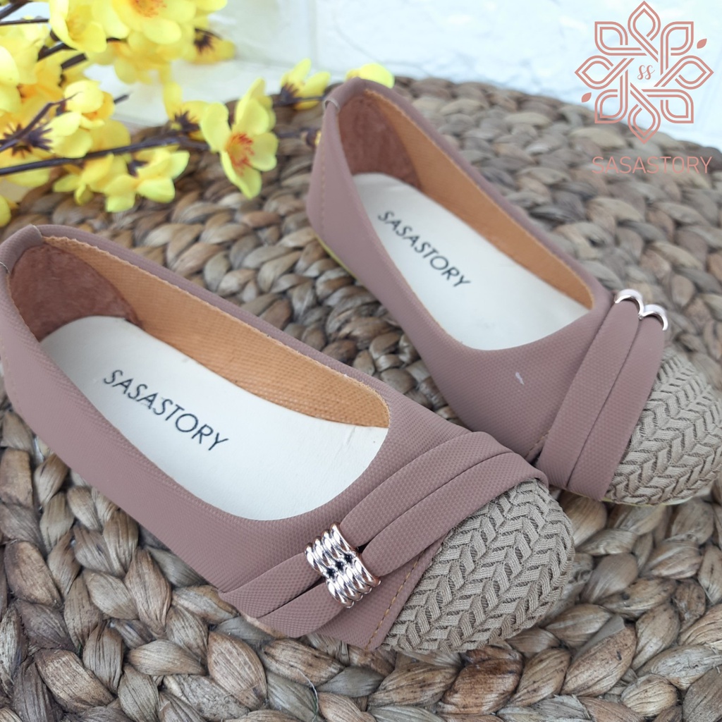 SEPATU FLATSHOES ANAK PEREMPUAN GARIS SAMPING 3 4 5 6 7 8 TAHUN HA13