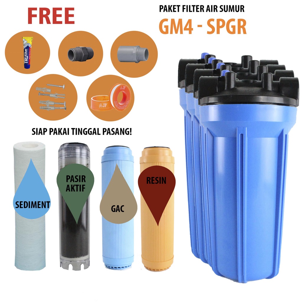 Paket Housing Filter 10in GM 4 - SPGR Blue 0.75