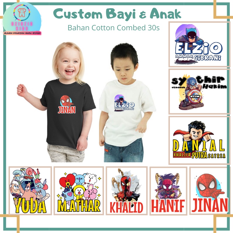CUSTOM SABLON BAJU ANAK SERI SUPERHERO