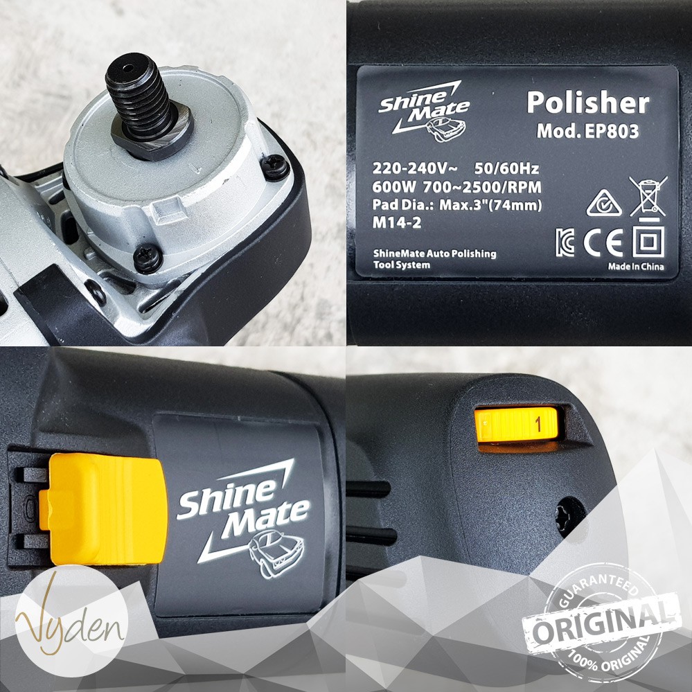 SHINEMATE EP803 Spot Polisher Rotary Paket Komplit Mesin Poles Mobil Siap Perang