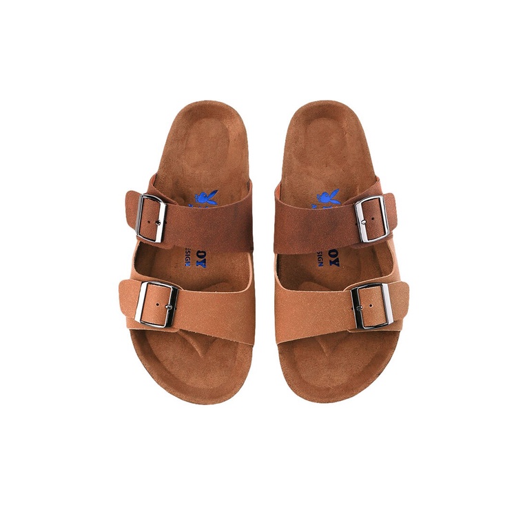 SANDAL SLIDE PLAYBOY PRIA ORIGINAL CASUAL BRANDED ASLI COKLAT PL36