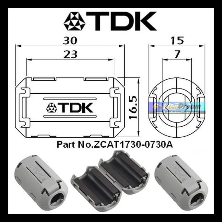 Magnet TDK / Seiwa Original Tipe ZCAT 1730 0730A / E04SR170730A Ferrite utk kabel busi coil injector