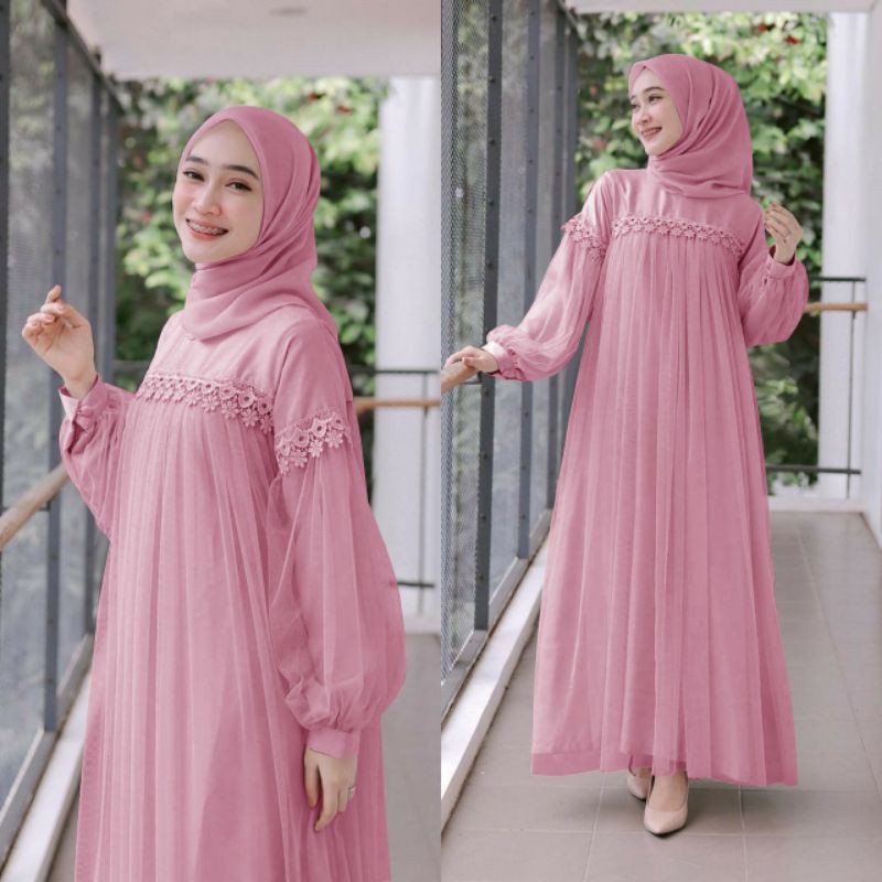 PCS GAMIS MAXY NURAINI RENDA TILE MOSCREPE 3 UKURAN L XL XXL PMS ADA VIDEO REVIEW ASLI PRODUK