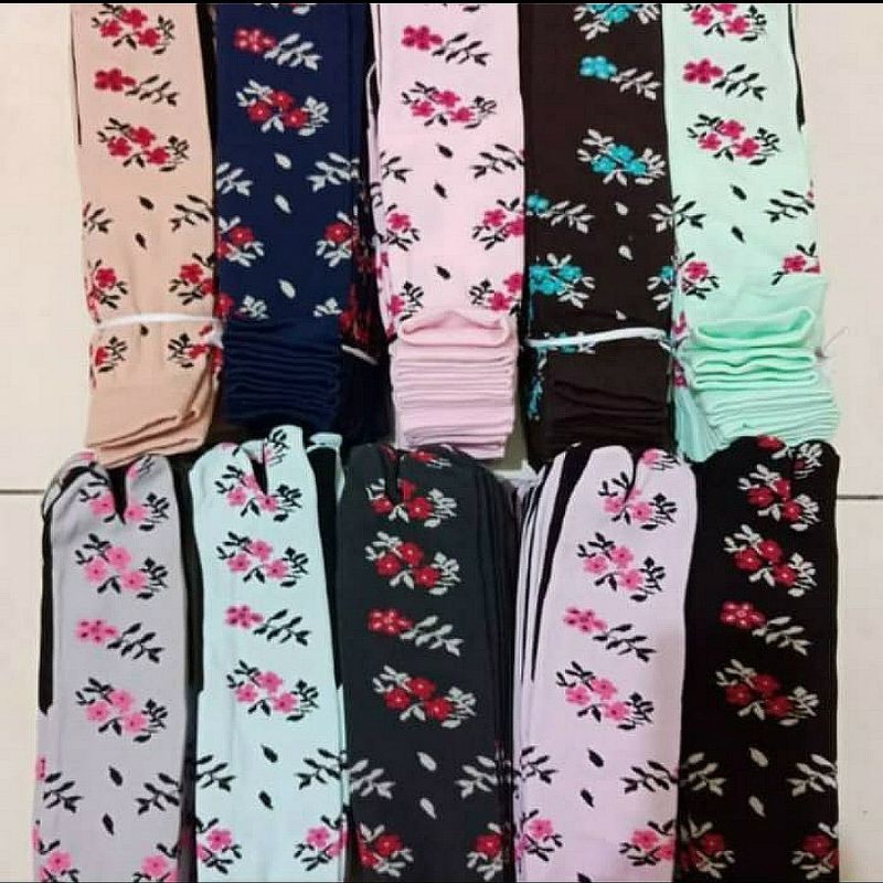 1 lusin- kaos kaki jempol motif mix warna/kaos kaki wanita/12 pasang