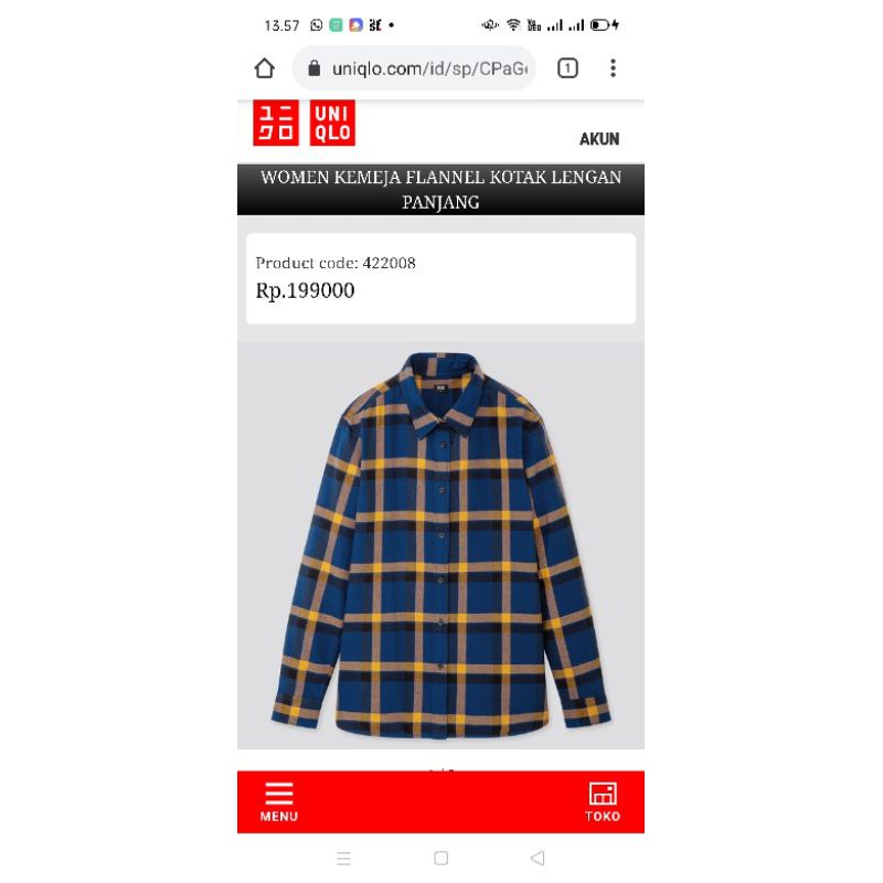 JASTIP UNIQLO KEMEJA FLANEL
