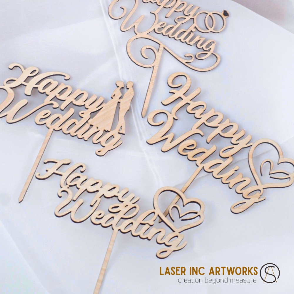 Cake Topper Happy Wedding