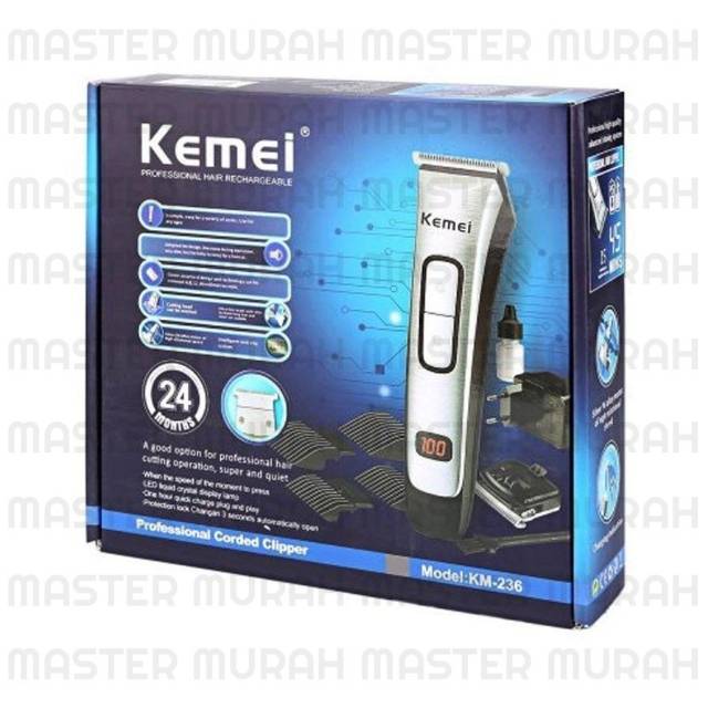 Alat Cukur Rambut Shaver Kumis Cukuran Jenggot KEMEI KM-236 Cukuran Bagus Murah