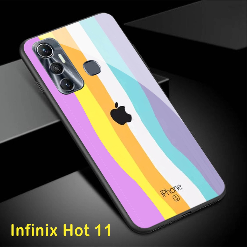 Softcase Glass Kaca Infinix Hot 11 - Casing Hp Infinix Hot 11 - Case Hp Infinix Hot 11 [H13]