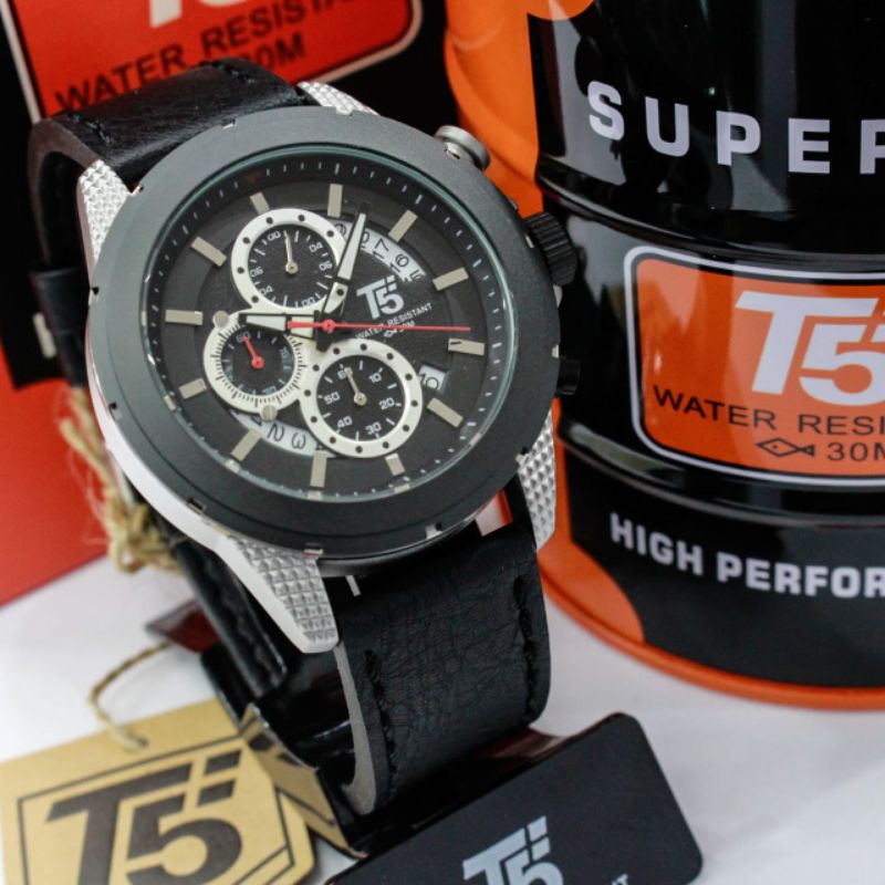 T5 H 3818G Original Jam Tangan T5 Terbaru Tahan Air Chronograph Tanggal Aktif Free Box Paper Bag