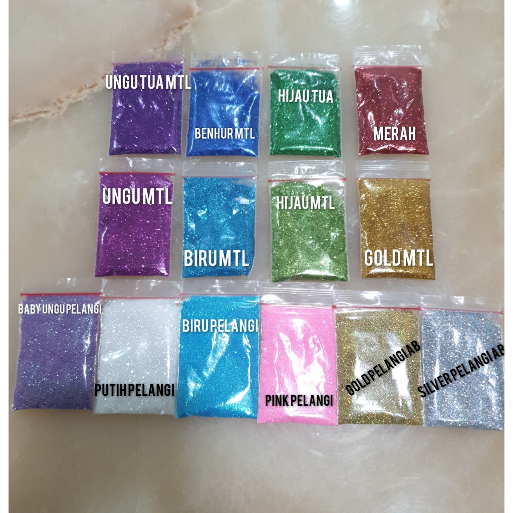 Bubuk glitter powder gliter untuk henna dan kuku palsu